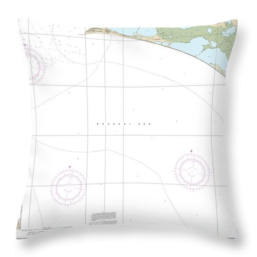 Nautical Chart-16124 Cape Thompson-point Hope - Throw Pillow