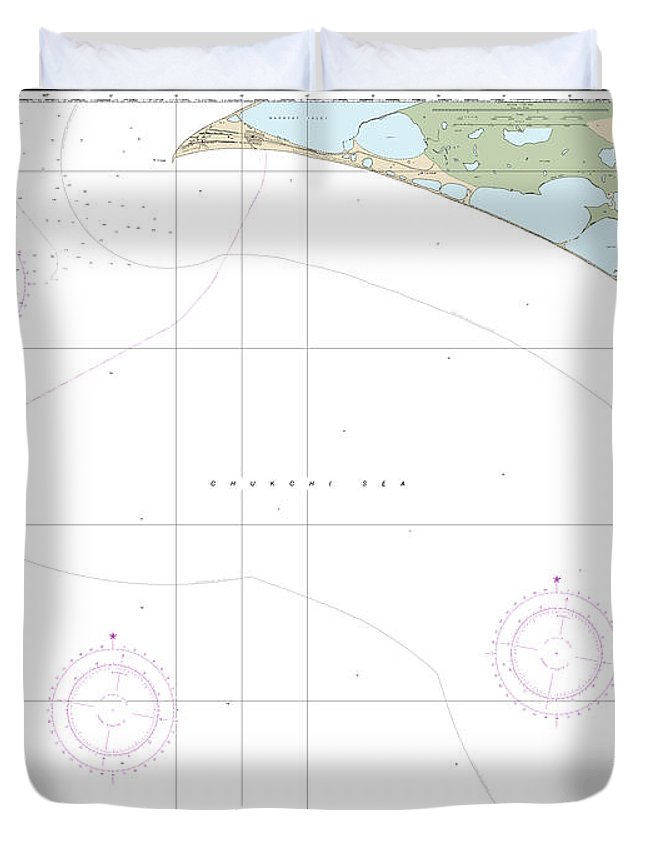 Nautical Chart-16124 Cape Thompson-point Hope - Duvet Cover