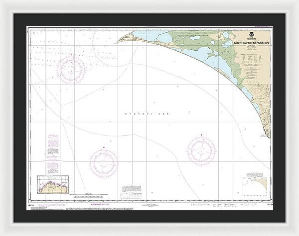 Nautical Chart-16124 Cape Thompson-point Hope - Framed Print