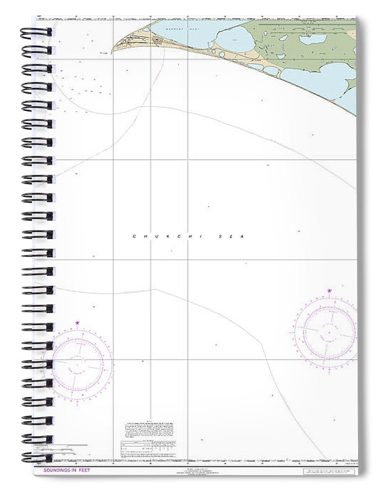 Nautical Chart 16124 Cape Thompson Point Hope Spiral Notebook