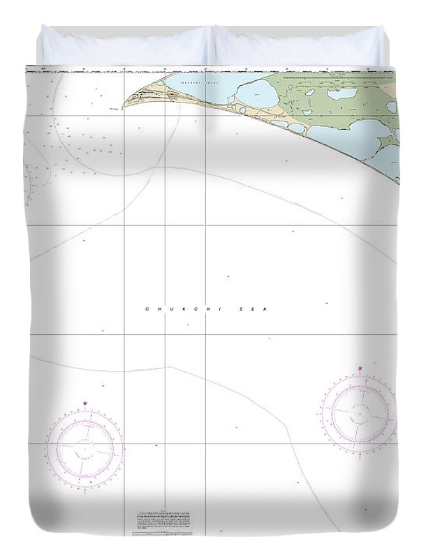 Nautical Chart-16124 Cape Thompson-point Hope - Duvet Cover