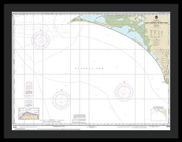 Nautical Chart-16124 Cape Thompson-point Hope - Framed Print