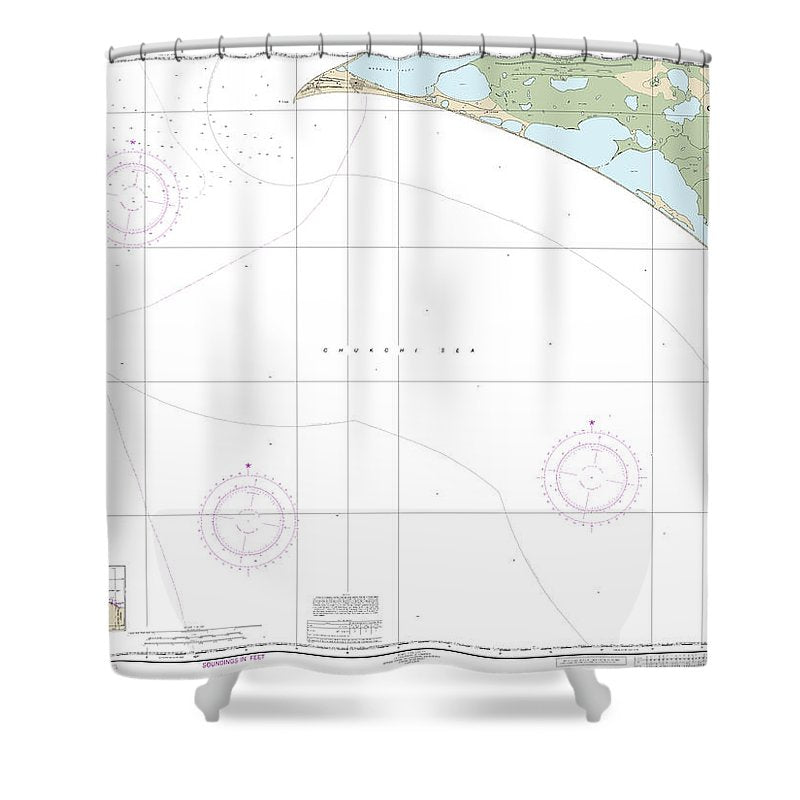 Nautical Chart 16124 Cape Thompson Point Hope Shower Curtain