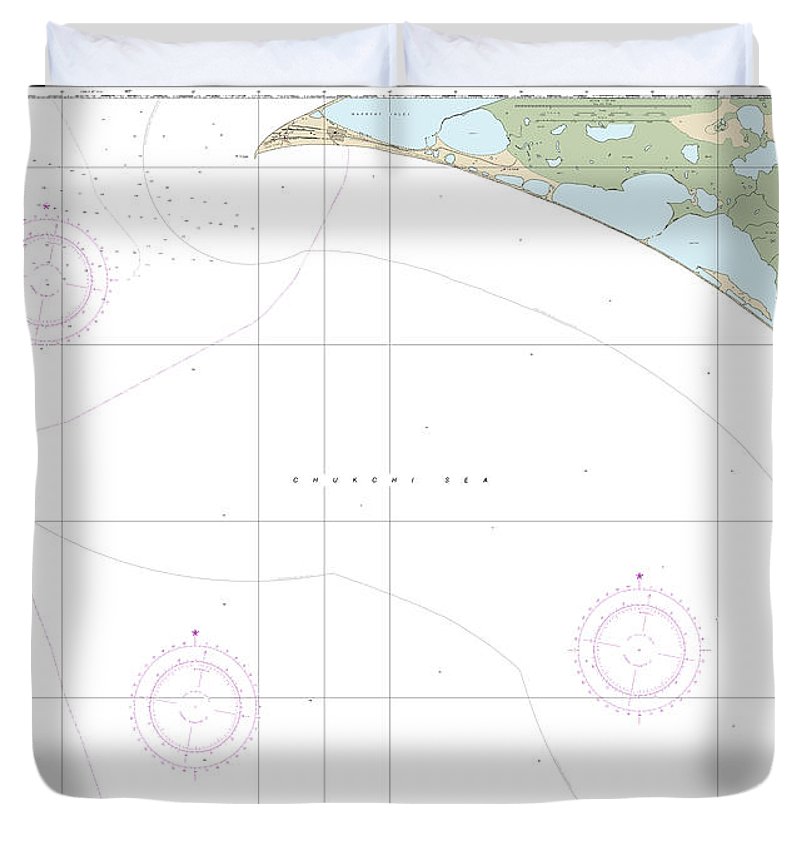 Nautical Chart 16124 Cape Thompson Point Hope Duvet Cover