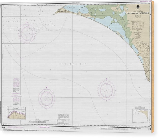 Nautical Chart-16124 Cape Thompson-Point Hope Wood Print