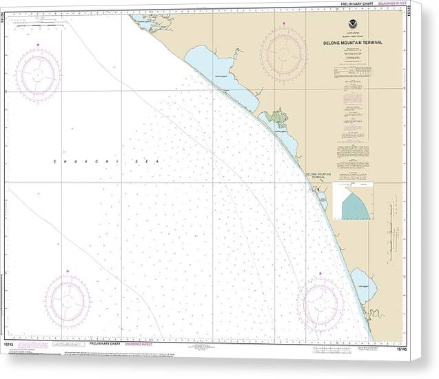 Nautical Chart-16145 Alaska - West Coast Delong Mountain Terminal - Canvas Print