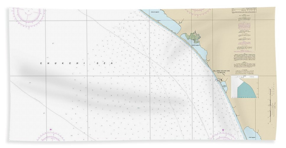 Nautical Chart 16145 Alaska West Coast Delong Mountain Terminal Bath Towel