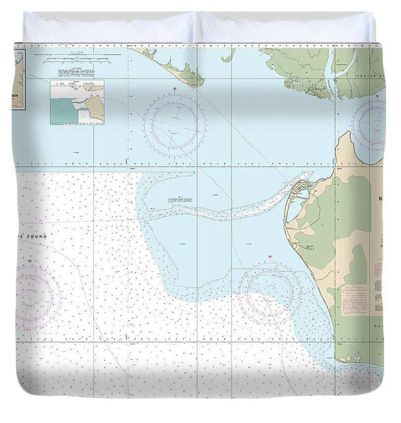 Nautical Chart 16161 Kotzebue Harbor Approaches Duvet Cover