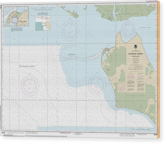 Nautical Chart-16161 Kotzebue Harbor-Approaches Wood Print