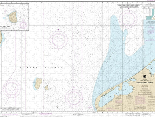 Nautical Chart 16190 Bering Strait North, Little Diomede Island Puzzle