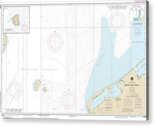 Nautical Chart-16190 Bering Strait North, Little Diomede Island  Acrylic Print