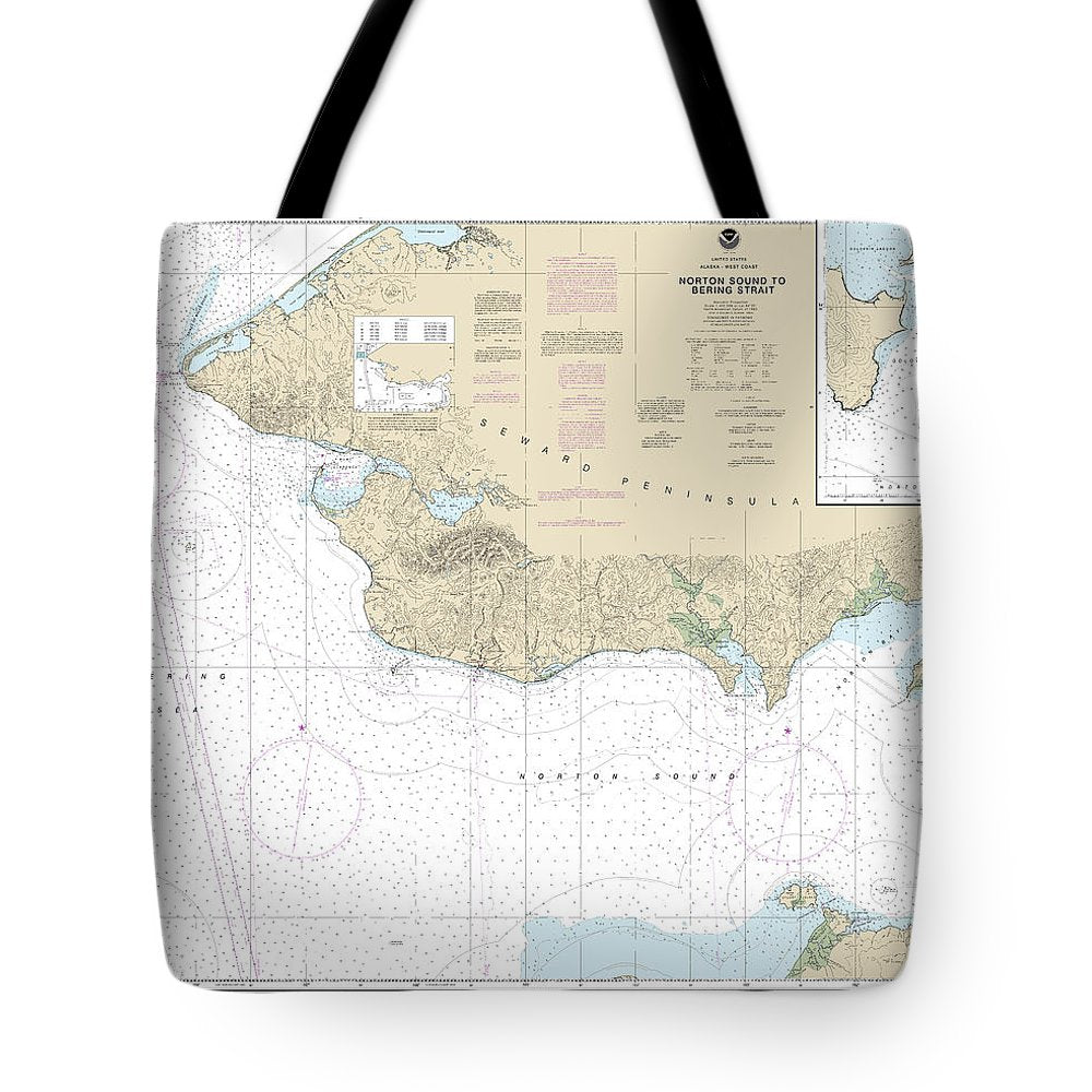 Nautical Chart-16200 Norton Sound, Golovnin Bay - Tote Bag