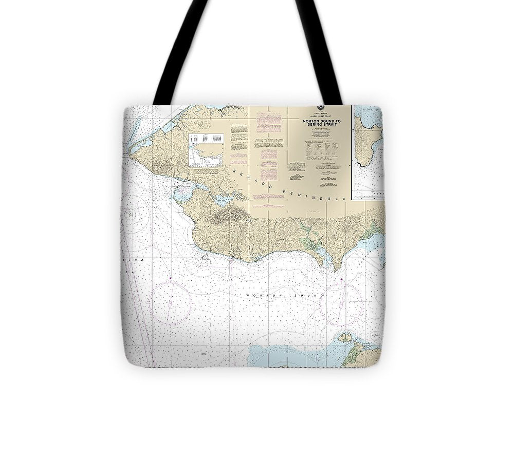 Nautical Chart 16200 Norton Sound, Golovnin Bay Tote Bag