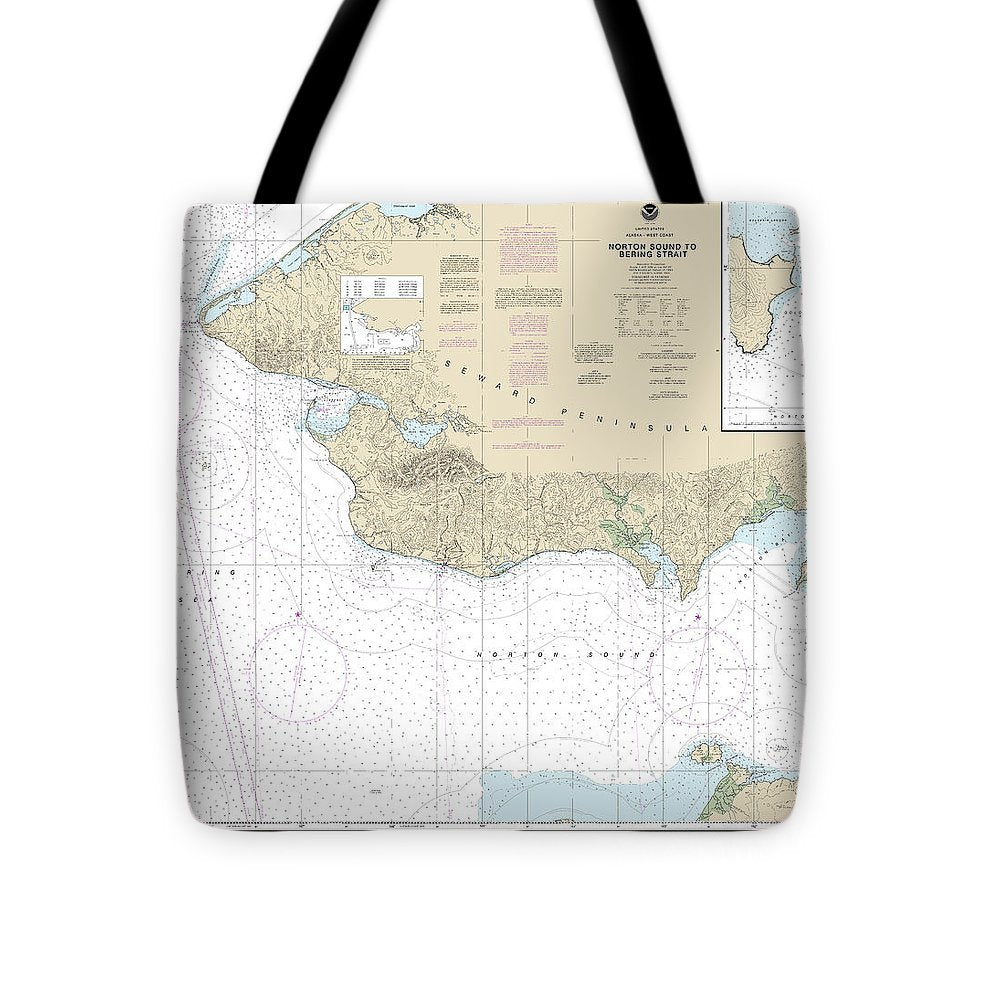 Nautical Chart-16200 Norton Sound, Golovnin Bay - Tote Bag