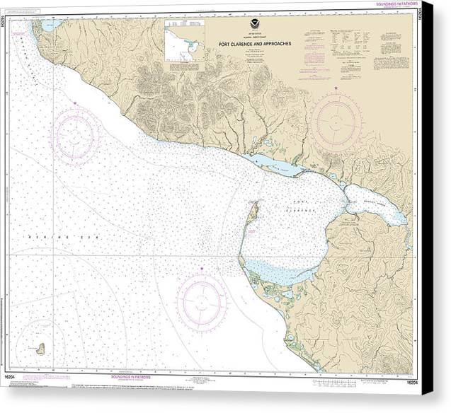 Nautical Chart-16204 Port Clarence-approaches - Canvas Print