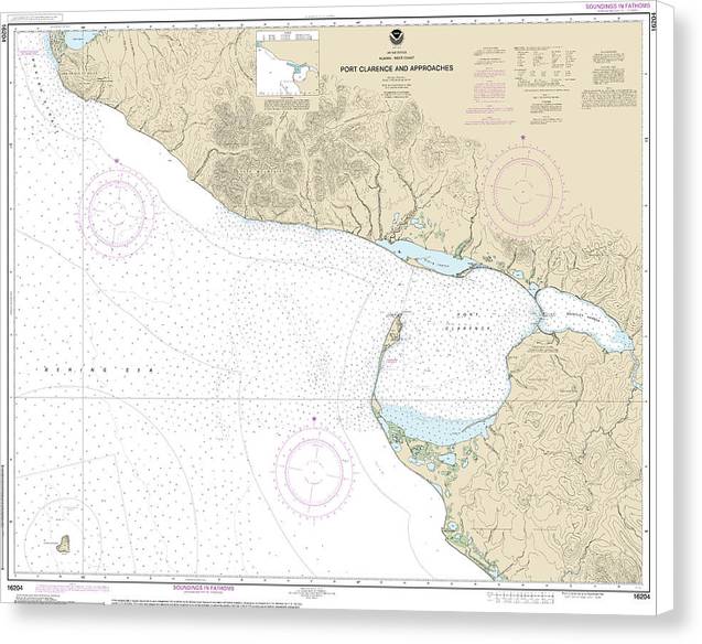 Nautical Chart-16204 Port Clarence-approaches - Canvas Print