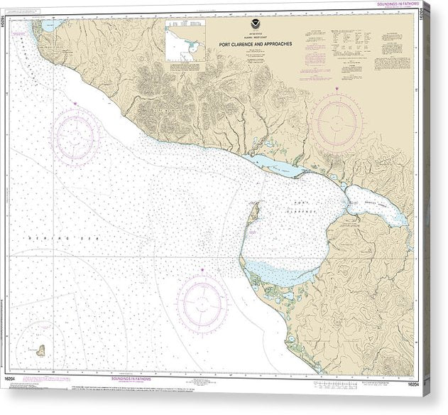Nautical Chart-16204 Port Clarence-Approaches  Acrylic Print