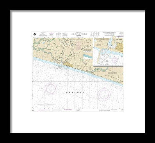 A beuatiful Framed Print of the Nautical Chart-16206 Nome Hbr-Approaches, Norton Sound, Nome Harbor by SeaKoast