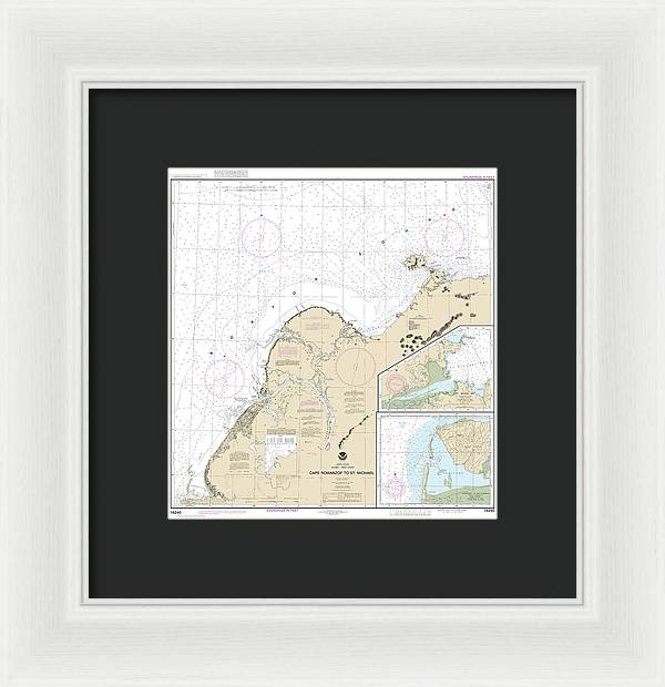 Nautical Chart-16240 Cape Ramonzof-st Michael, St Michael Bay, Approaches-cape Ramanzof - Framed Print