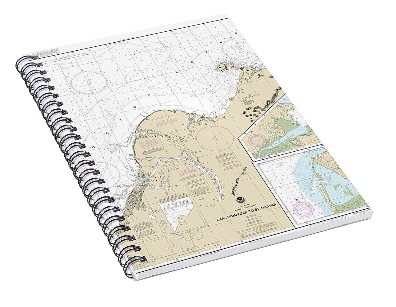 Nautical Chart-16240 Cape Ramonzof-st Michael, St Michael Bay, Approaches-cape Ramanzof - Spiral Notebook