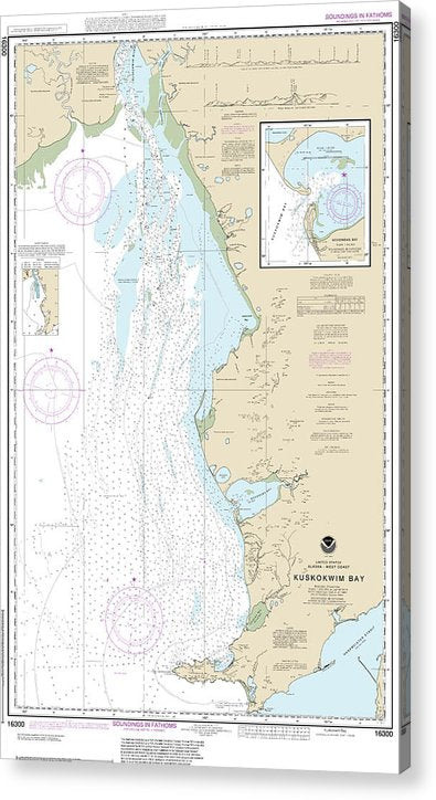 Nautical Chart-16300 Kuskokwim Bay, Goodnews Bay  Acrylic Print