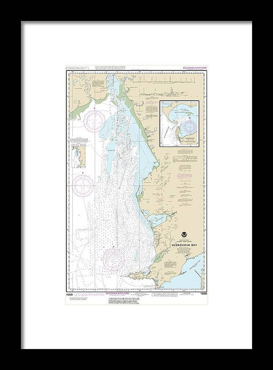 A beuatiful Framed Print of the Nautical Chart-16300 Kuskokwim Bay, Goodnews Bay by SeaKoast