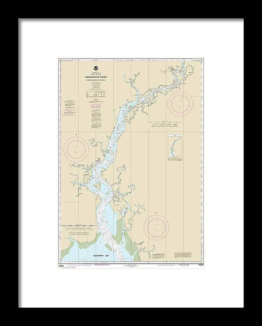Nautical Chart-16304 Kuskokwim Bay-bethel - Framed Print
