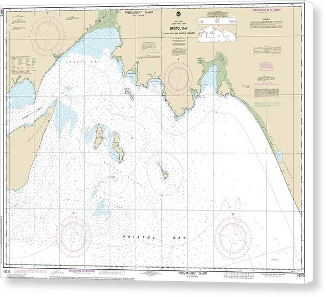 Nautical Chart-16315 Bristol Bay-togiak Bay-walrus Islands - Canvas Print