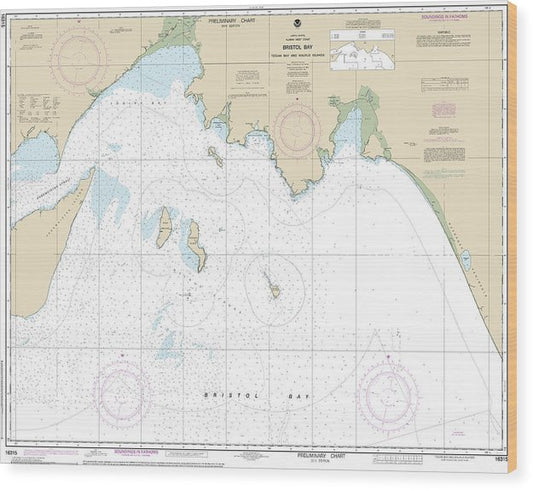 Nautical Chart-16315 Bristol Bay-Togiak Bay-Walrus Islands Wood Print