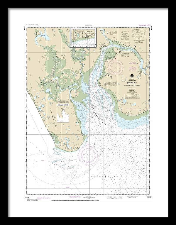 Nautical Chart-16322 Bristol Bay-nushagak B-approaches - Framed Print