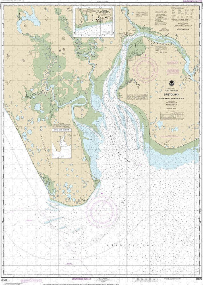 Nautical Chart-16322 Bristol Bay-nushagak B-approaches - Puzzle