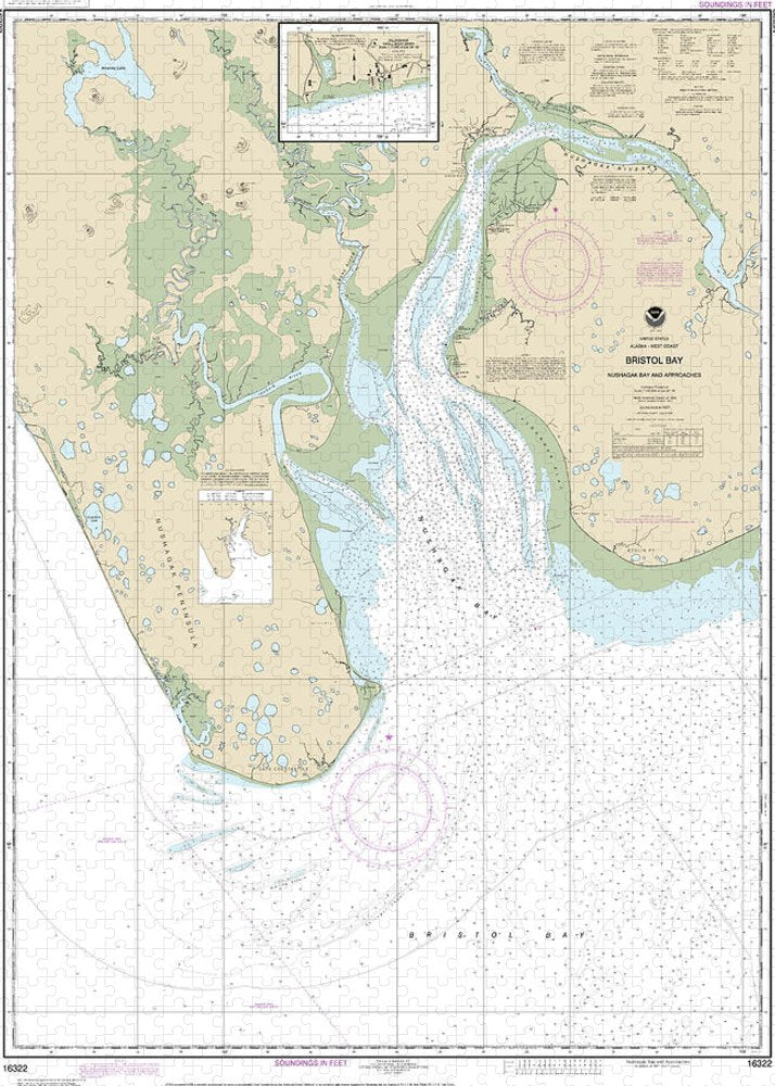 Nautical Chart 16322 Bristol Bay Nushagak B Approaches Puzzle | SeaKoast