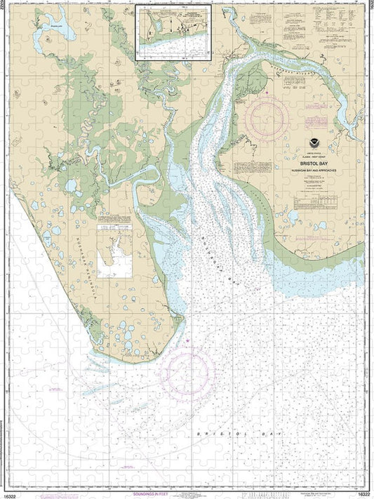 Nautical Chart 16322 Bristol Bay Nushagak B Approaches Puzzle