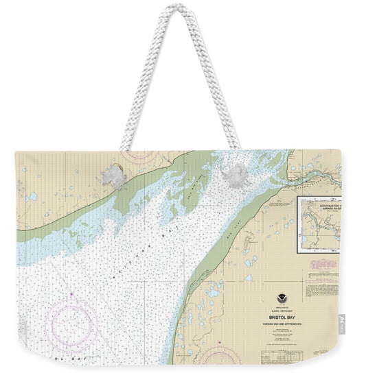 Nautical Chart-16323 Bristol Bay-kvichak Bay-approaches - Weekender Tote Bag