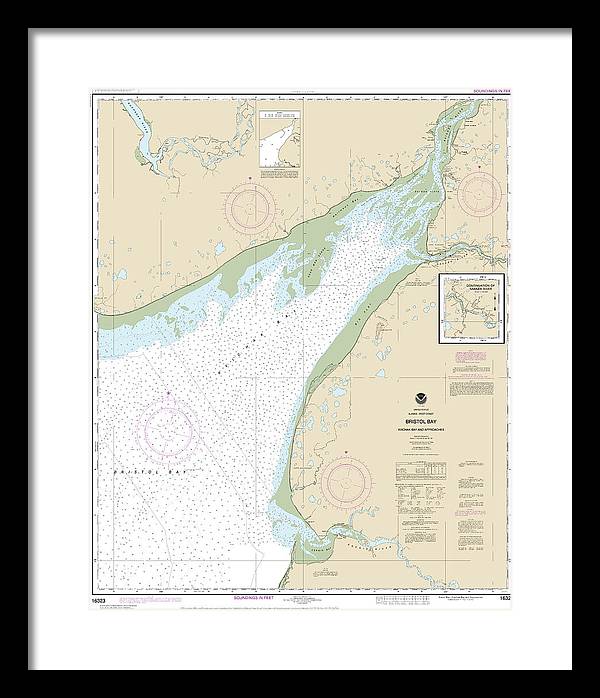 Nautical Chart-16323 Bristol Bay-kvichak Bay-approaches - Framed Print