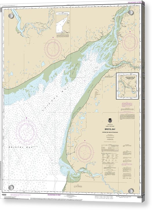 Nautical Chart-16323 Bristol Bay-kvichak Bay-approaches - Acrylic Print