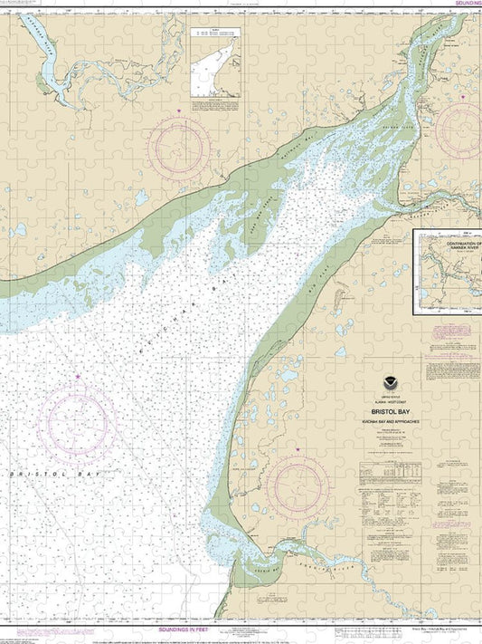 Nautical Chart 16323 Bristol Bay Kvichak Bay Approaches Puzzle