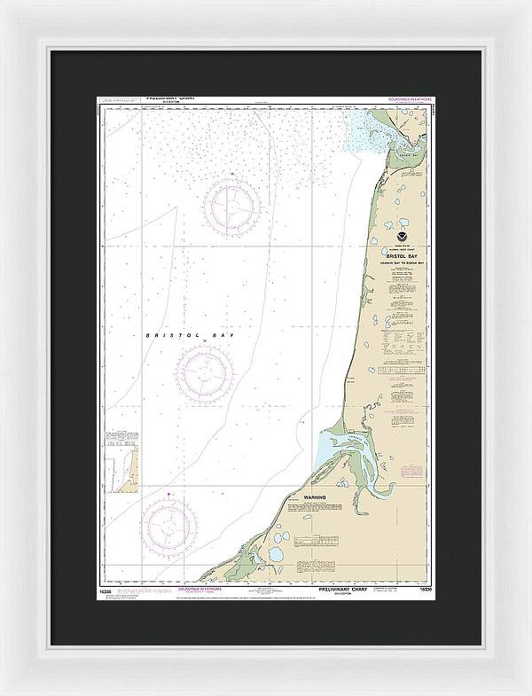 Nautical Chart-16338 Bristol Bay-ugashik Bay-egegik Bay - Framed Print