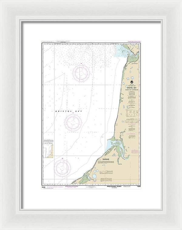 Nautical Chart-16338 Bristol Bay-ugashik Bay-egegik Bay - Framed Print