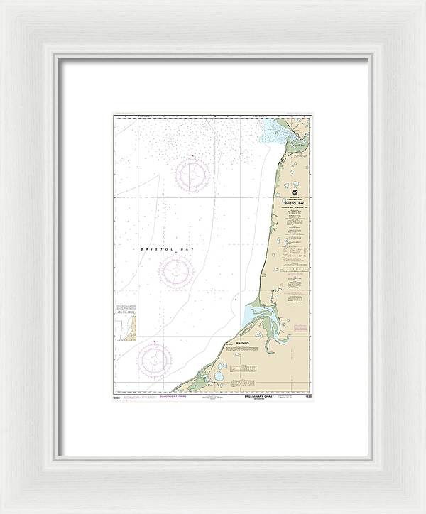 Nautical Chart-16338 Bristol Bay-ugashik Bay-egegik Bay - Framed Print