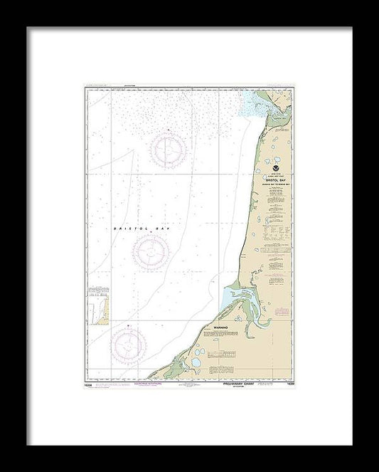 Nautical Chart-16338 Bristol Bay-ugashik Bay-egegik Bay - Framed Print
