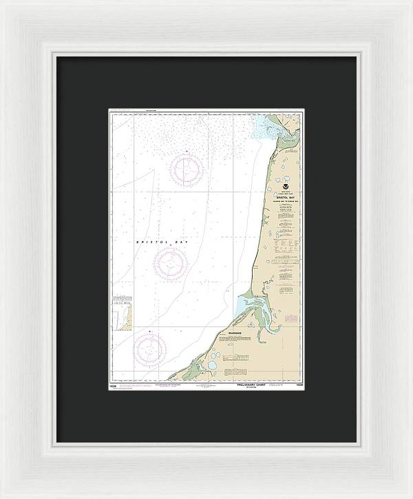 Nautical Chart-16338 Bristol Bay-ugashik Bay-egegik Bay - Framed Print