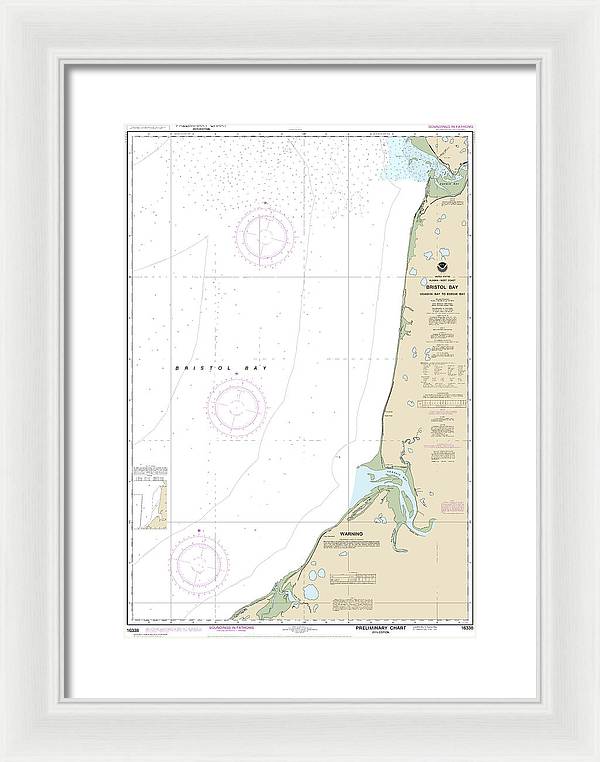 Nautical Chart-16338 Bristol Bay-ugashik Bay-egegik Bay - Framed Print