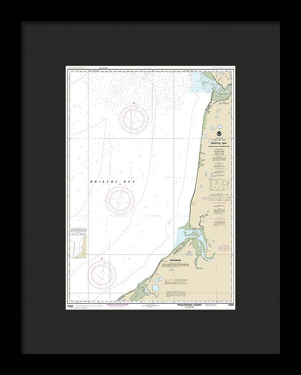 Nautical Chart-16338 Bristol Bay-ugashik Bay-egegik Bay - Framed Print