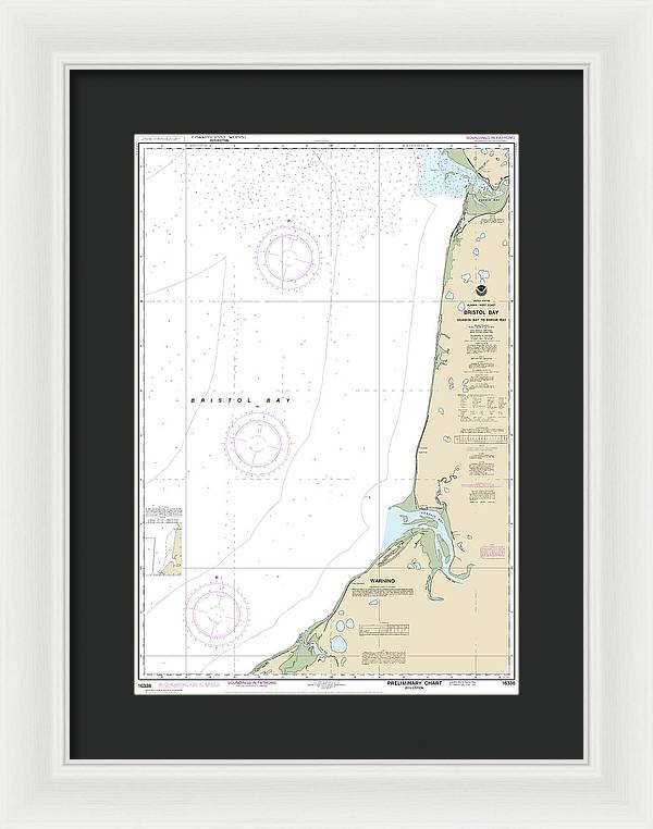 Nautical Chart-16338 Bristol Bay-ugashik Bay-egegik Bay - Framed Print