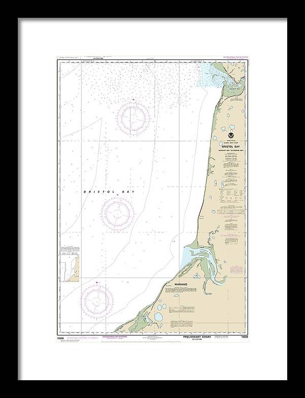 Nautical Chart-16338 Bristol Bay-ugashik Bay-egegik Bay - Framed Print