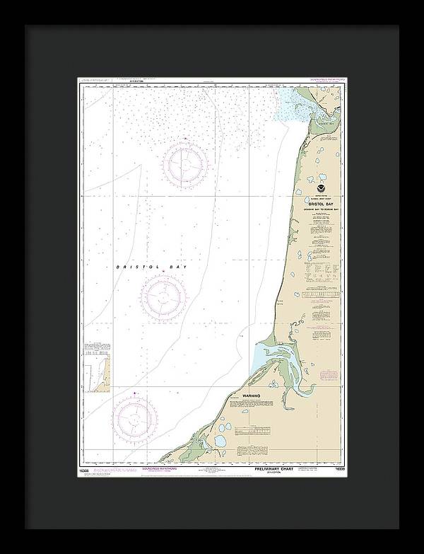 Nautical Chart-16338 Bristol Bay-ugashik Bay-egegik Bay - Framed Print