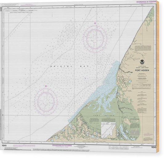 Nautical Chart-16343 Port Heiden Wood Print