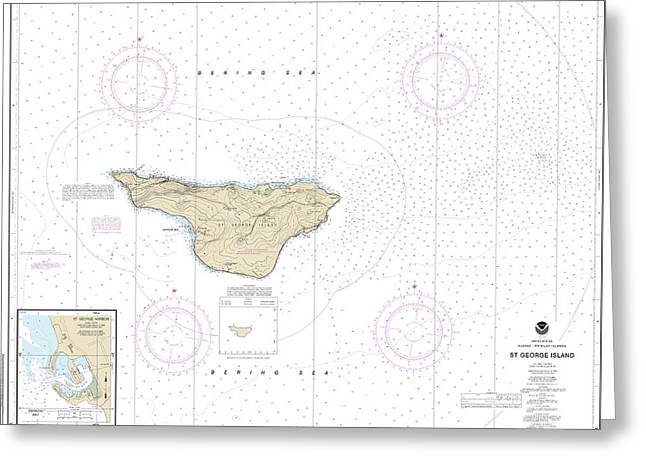 Nautical Chart-16381 St George Island, Pribilof Islands - Greeting Card