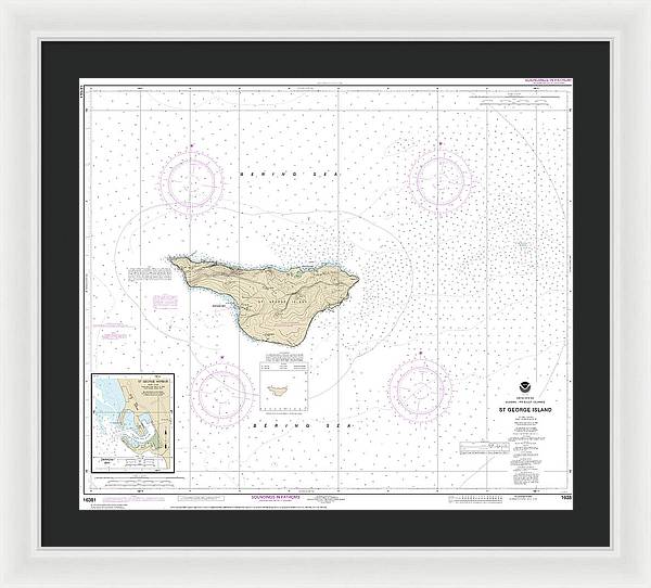 Nautical Chart-16381 St George Island, Pribilof Islands - Framed Print